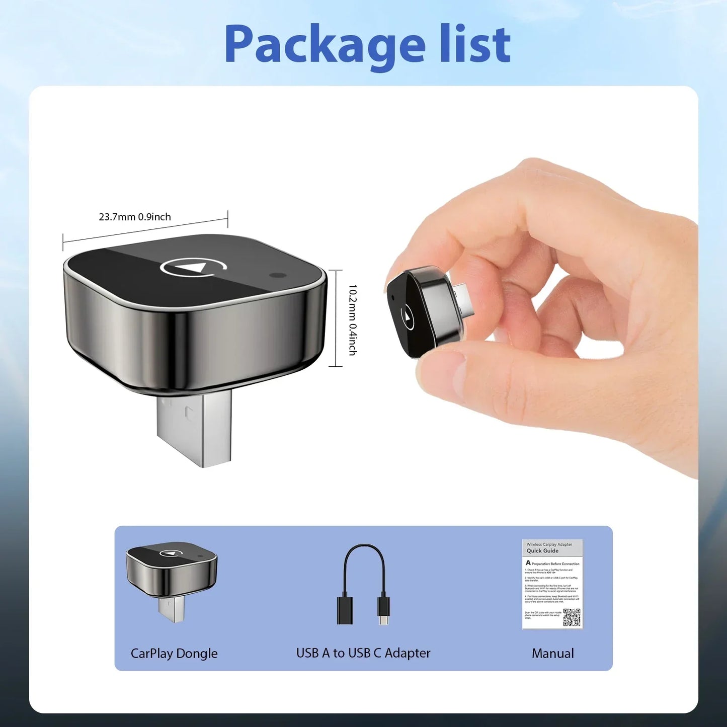 Boîte CarPlay & Android Auto Sans Fil – Compatible 99% des Voitures avec CarPlay Câblé