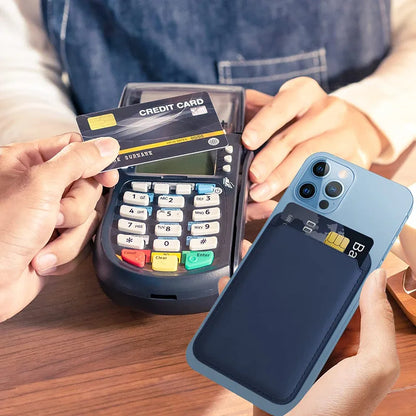 Porte-cartes Magnétique en Cuir pour iPhone 12 à 17 & Samsung S24/S25